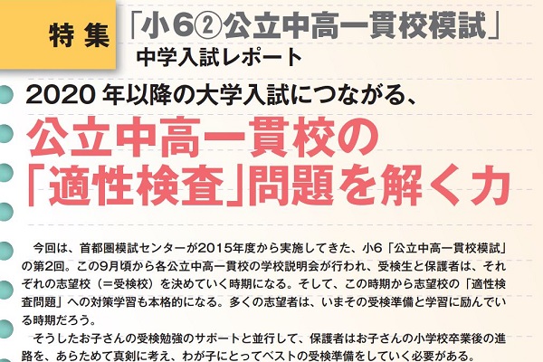 公立中高一貫校の適性検査問題を解く力とは？